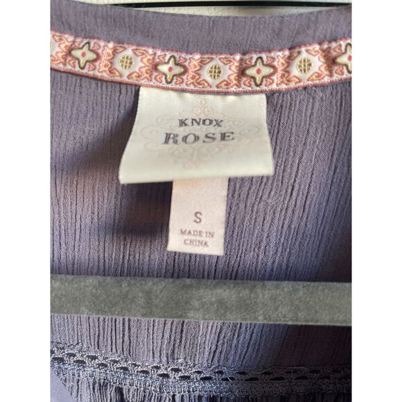 Knox Rose Women’s Blouse Small Long Sleeve Purple with Embroidered details - Picture 2 of 6